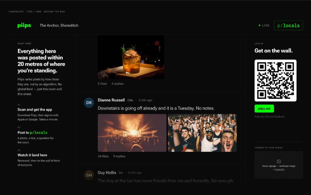 Piips TV venue display